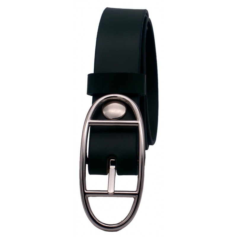 Ceinture artisanale en cuir Vert Olive de 3 cm...
