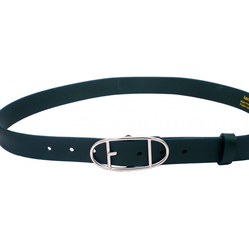 Ceinture artisanale en cuir Vert Olive de 3 cm...