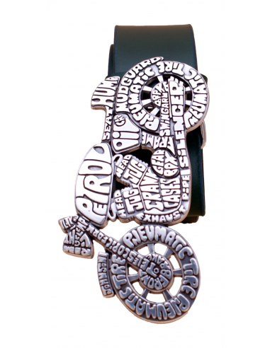 Ceinture artisanale en cuir Vert olive 4 cm...