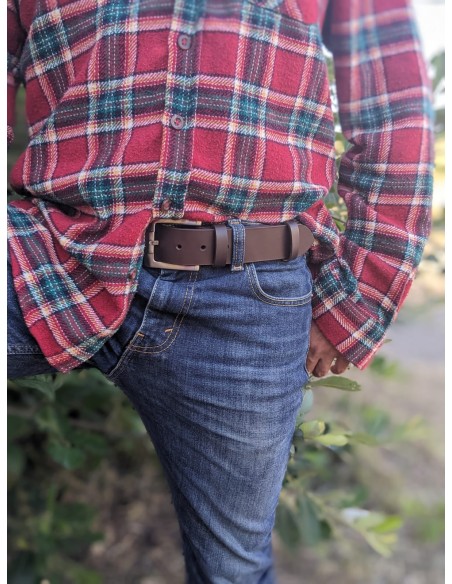 Ceinture Marron foncé 4 cm boucle 1