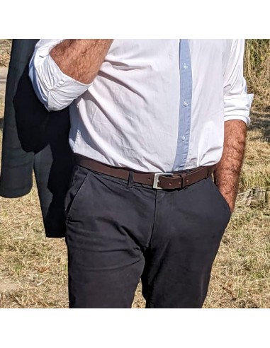 Ceinture Marron foncé classique 3 cm boucle 1