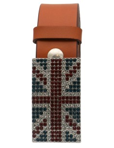 Ceinture en cuir Camel 4 cm Plaque Strass Swarovski... 2