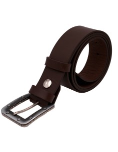 Ceinture en cuir marron foncé 4 cm boucle industrielle 2