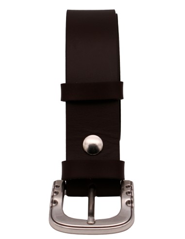Ceinture en cuir marron foncé 4 cm boucle...
