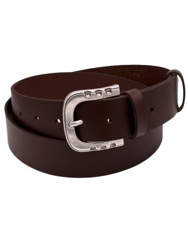 Ceinture en cuir marron foncé 4 cm boucle...