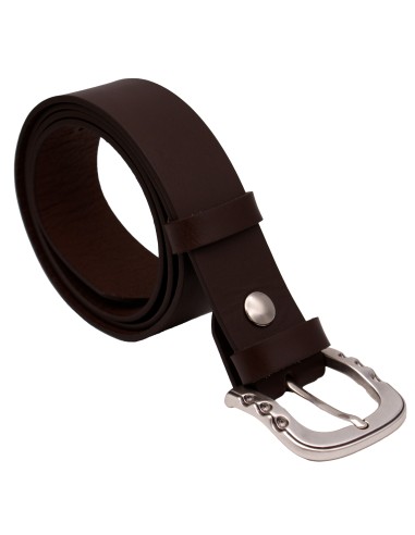 Ceinture en cuir marron foncé 4 cm boucle...