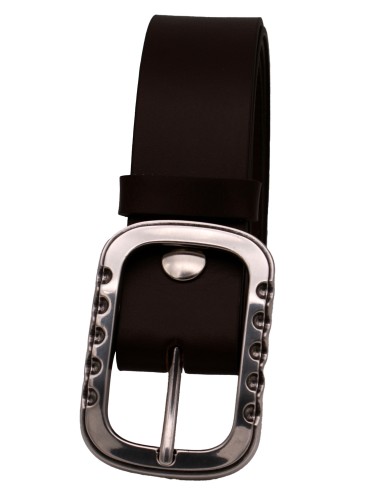 Ceinture en cuir marron foncé 4 cm boucle...
