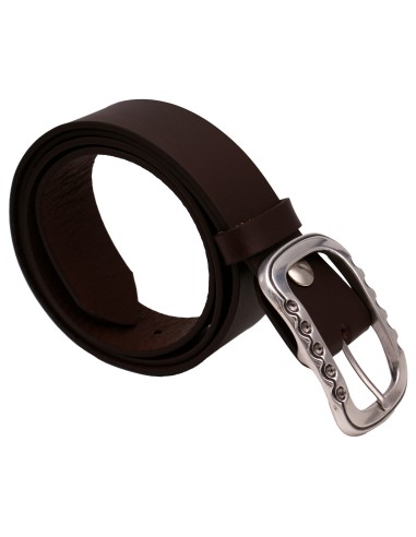 Ceinture en cuir marron foncé 4 cm boucle...