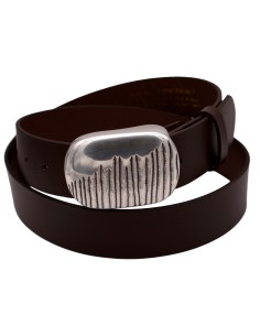 Ceinture en cuir marron foncé – 4 cm – boucle plaque...