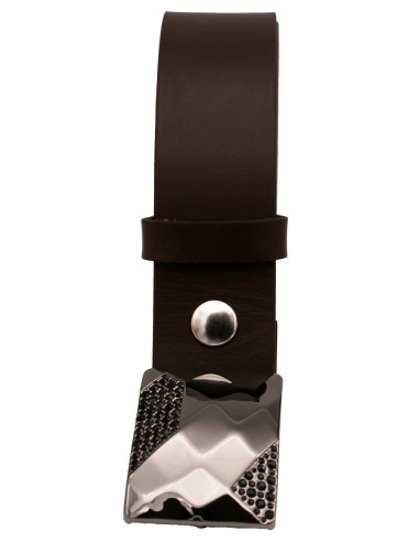 Ceinture en cuir marron foncé – 4 cm – boucle...