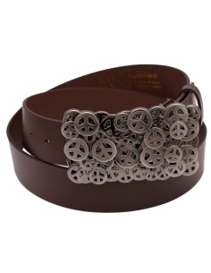 Ceinture en cuir marron foncé – 4 cm – Grosse boucle...