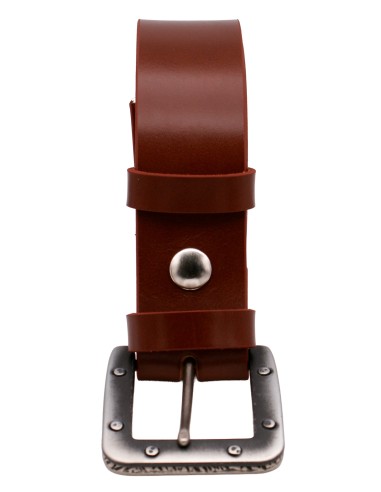 Ceinture en cuir Cognac 4 cm boucle industrielle-la ceinture française-3
