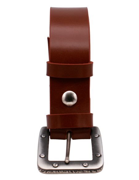 Ceinture en cuir Cognac 4 cm boucle industrielle-la ceinture française-3 Ceinture en cuir Cognac 4 cm boucle industrielle-la ceinture française-3
