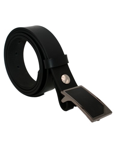 Ceinture noire classique 3,5 cm boucle plate...