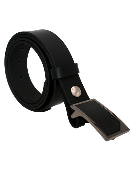 Ceinture noire classique 3,5 cm boucle plate noir 13