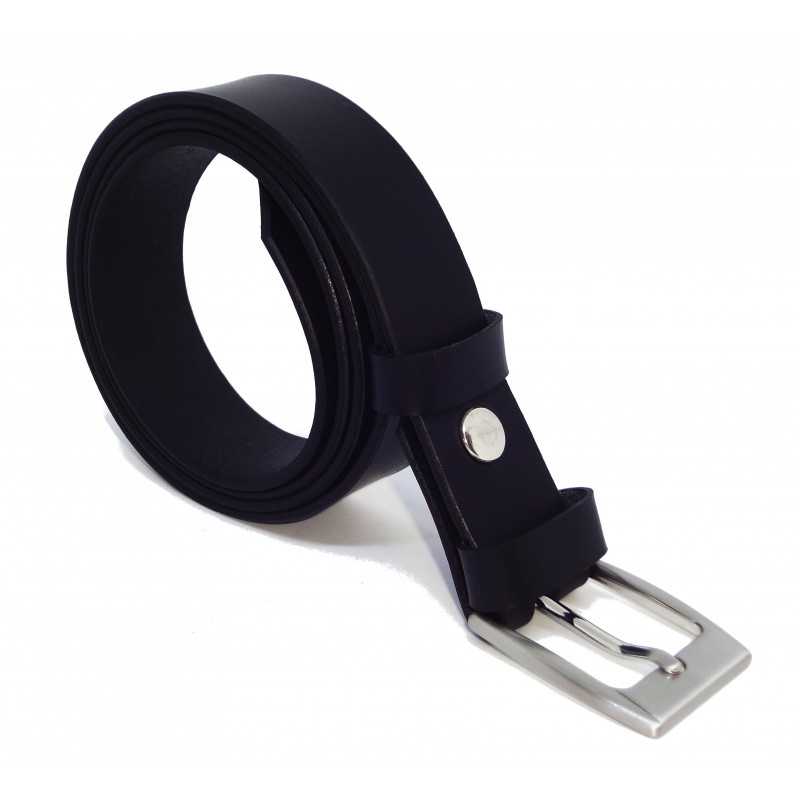 Ceinture noire classique 3 cm boucle 1