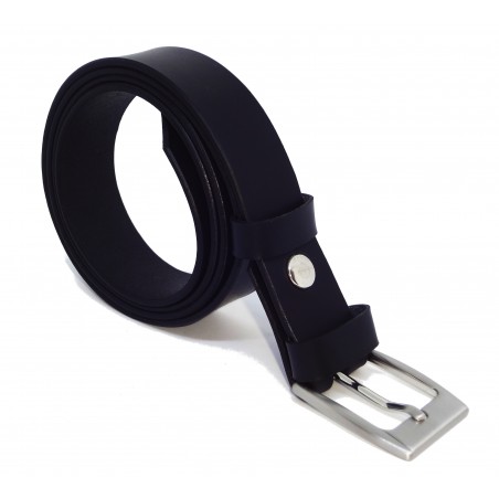 Ceinture noire classique 3 cm boucle 1