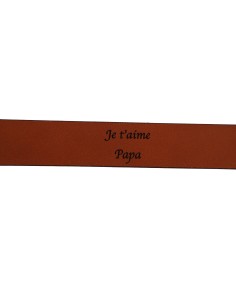 Gravure sur ceinture marron foncé 3,5 cm de large 2