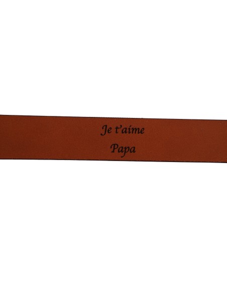 Gravure sur ceinture camel 4cm de large