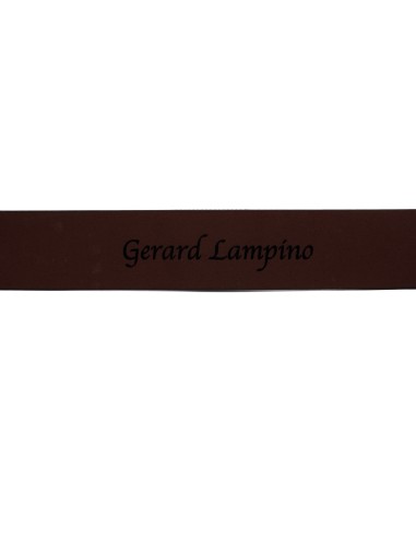 Nom et prénom gravé sur une ceinture en cuir marron foncé 4 cm