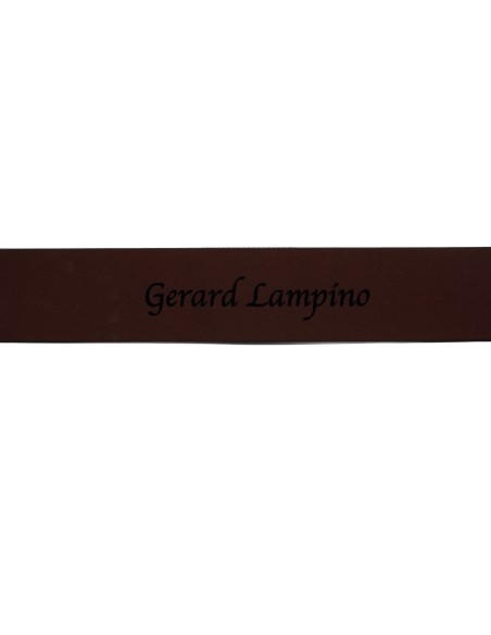 Nom et prénom gravé sur une ceinture en cuir marron foncé 4 cm