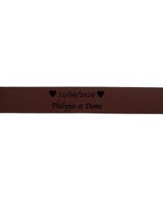 Gravure sur ceinture marron foncé 3,5 cm de large