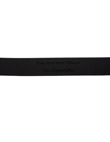 Gravure sur ceinture noire 3,5 cm de large