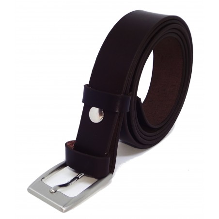 Ceinture Marron foncé classique 3 cm boucle 1