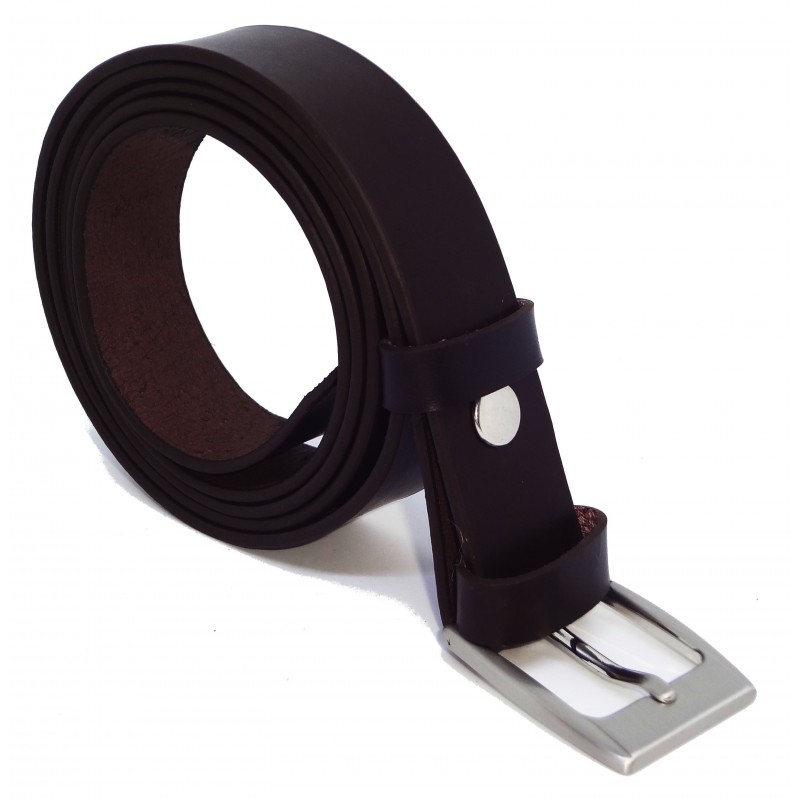 Ceinture Marron foncé classique 3 cm boucle 1