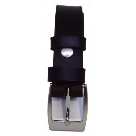 Ceinture Marron foncé classique 3 cm boucle 1