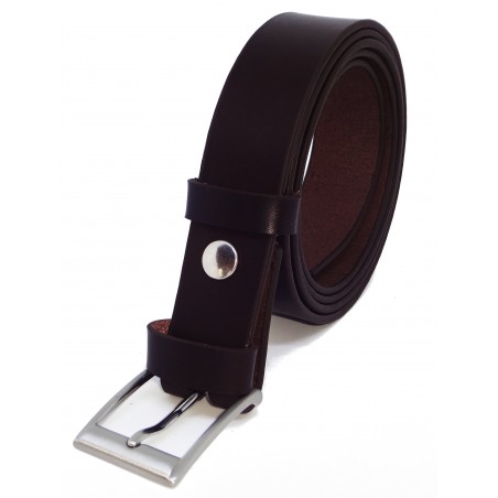 Ceinture marron foncé classique 3 cm boucle 2
