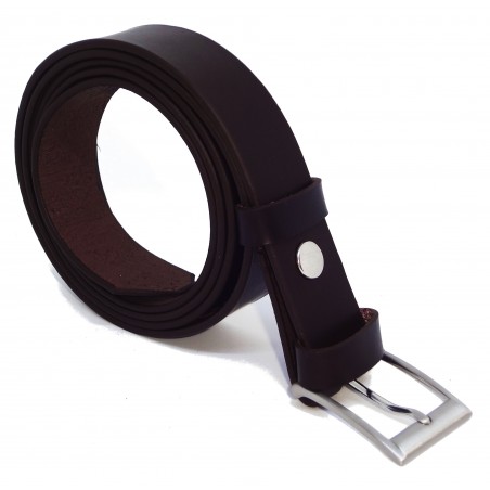 Ceinture marron foncé classique 3 cm boucle 2