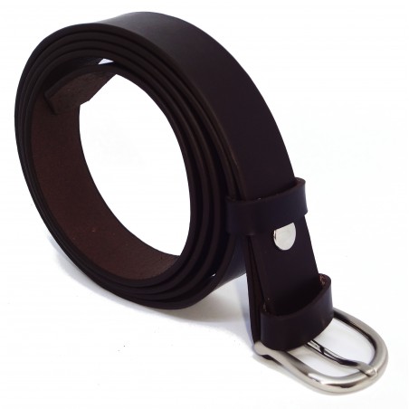 Ceinture Marron foncé classique 3 cm boucle 6