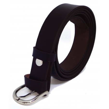 Ceinture Marron foncé classique 3 cm boucle 6
